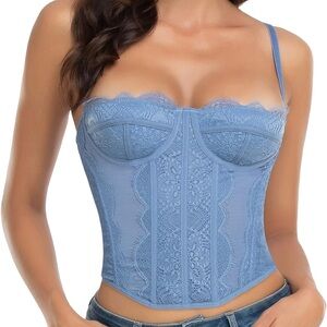 Amazon Lace Bustier in Light Blue